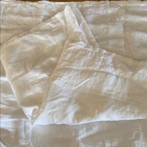 Pure White French Linen PILLOWCASES. A set of 2. Size 28”x28” (26”x26”). New!